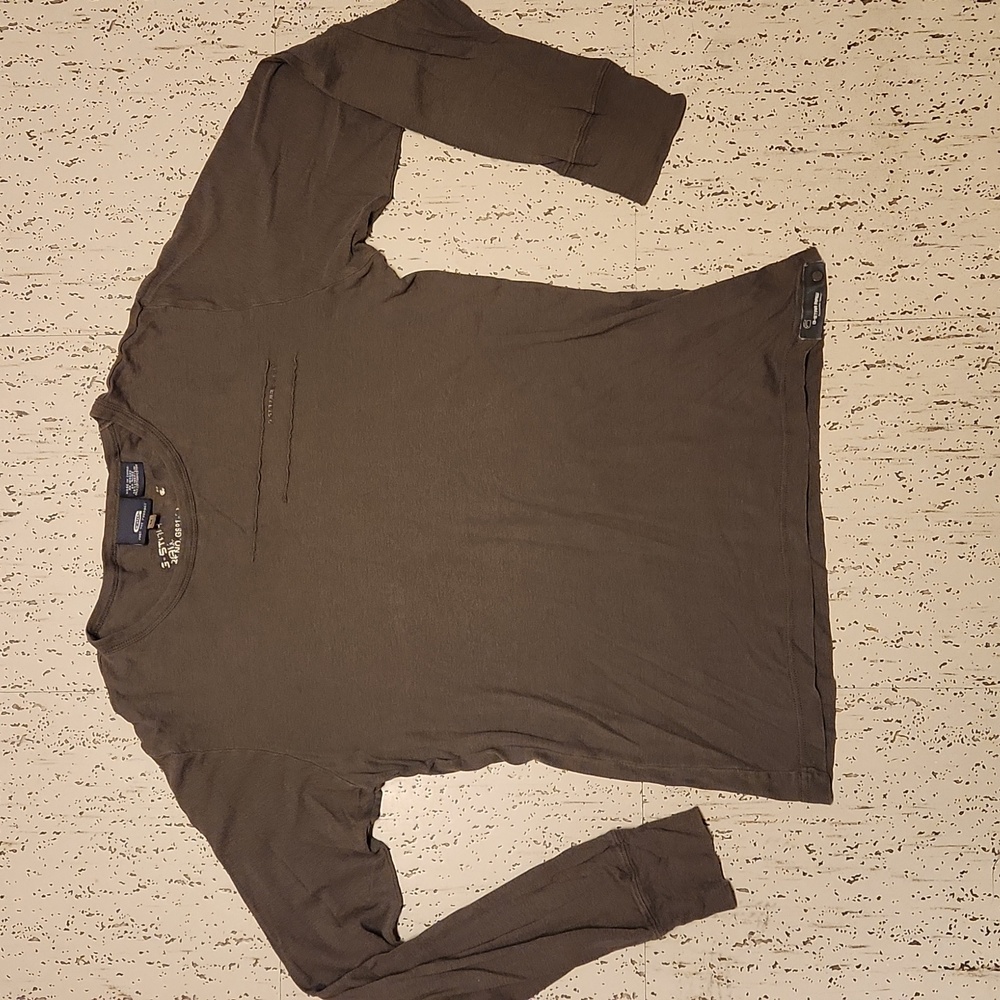 G-Star Raw Grey Spellout Logo Long Sleeve Stretch Linen Shirt Vintage Y2K